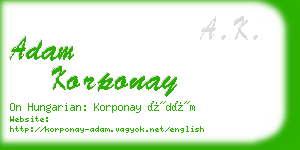 adam korponay business card